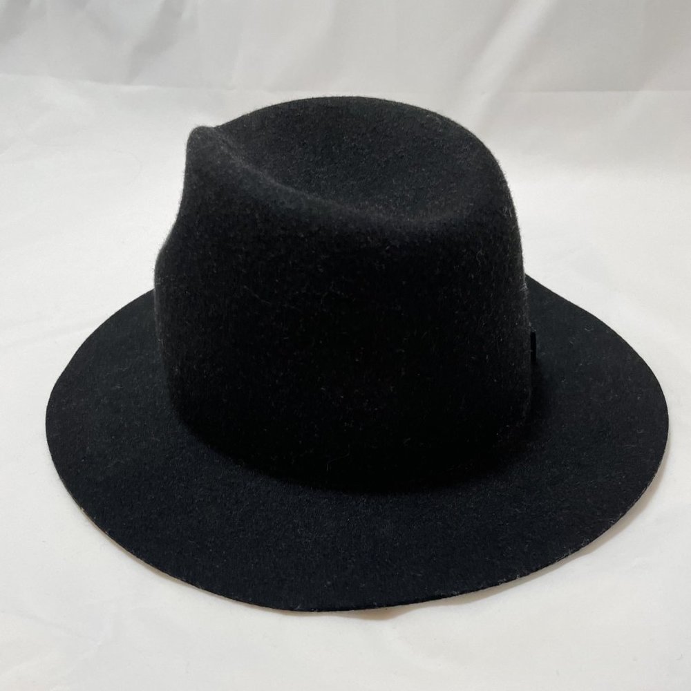 Anthropologie Amelia Black Wool Fedora Hat - Picture 3 of 13